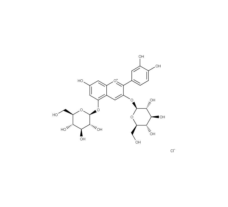 Cyanin chloride 0932 S, CAS 2611-67-8 - Cyanidin - Extrasynthese